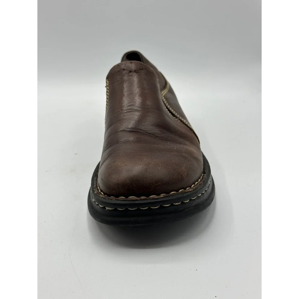 BORN Mens Brown Leather Slip On Loafers Casual Comfort Shoes Size 6.5 EU 37